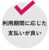 利用期間に応じた支払いがいい